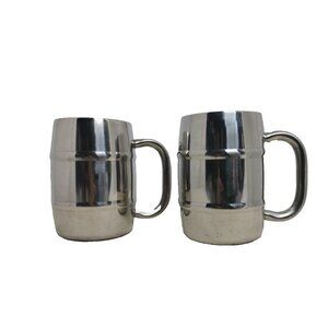 2 Double Layer Stainless Steel Mug All Purposes Insulated Keeps Cool 5"X3"1/2